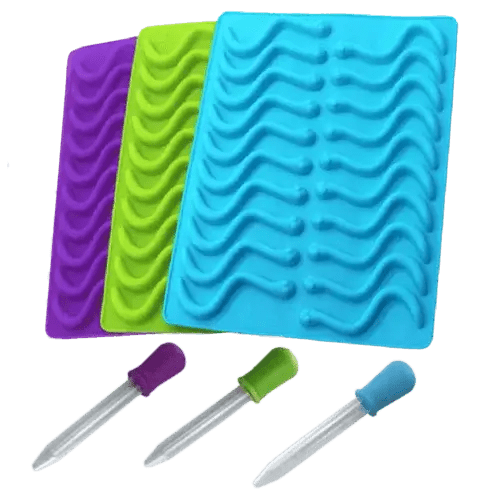 Silicone mold for gummy worms with a dropper – Kids Go Healthy