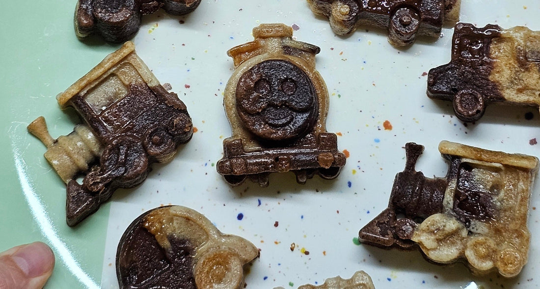 Dvojfarebné autíčkové muffiny