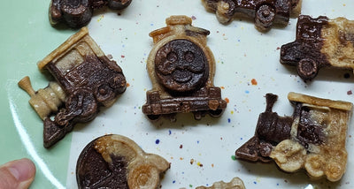 Dvojfarebné autíčkové muffiny