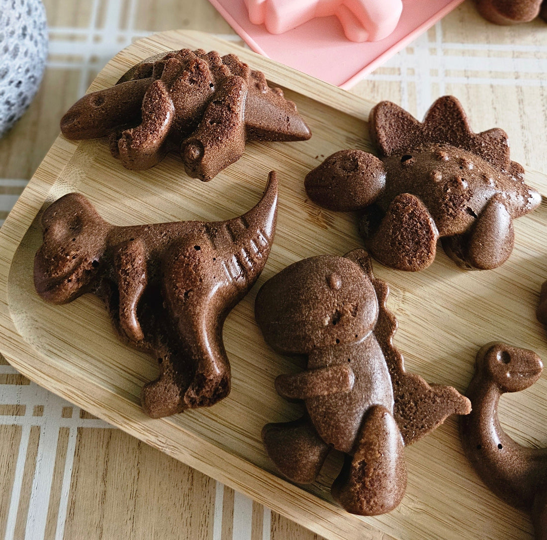Fazuľové brownies v tvare dinosaurov