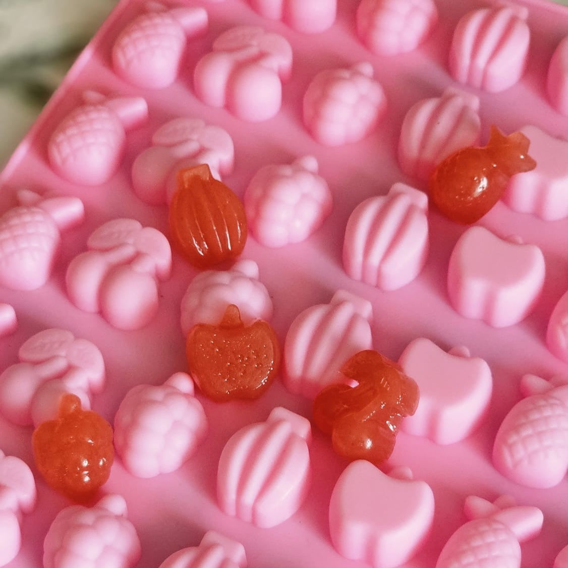 Silicone mold for candies with a dropper 