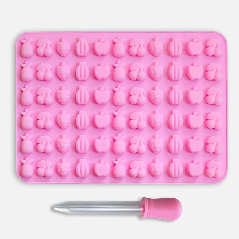 Silicone mold for candies with a dropper 