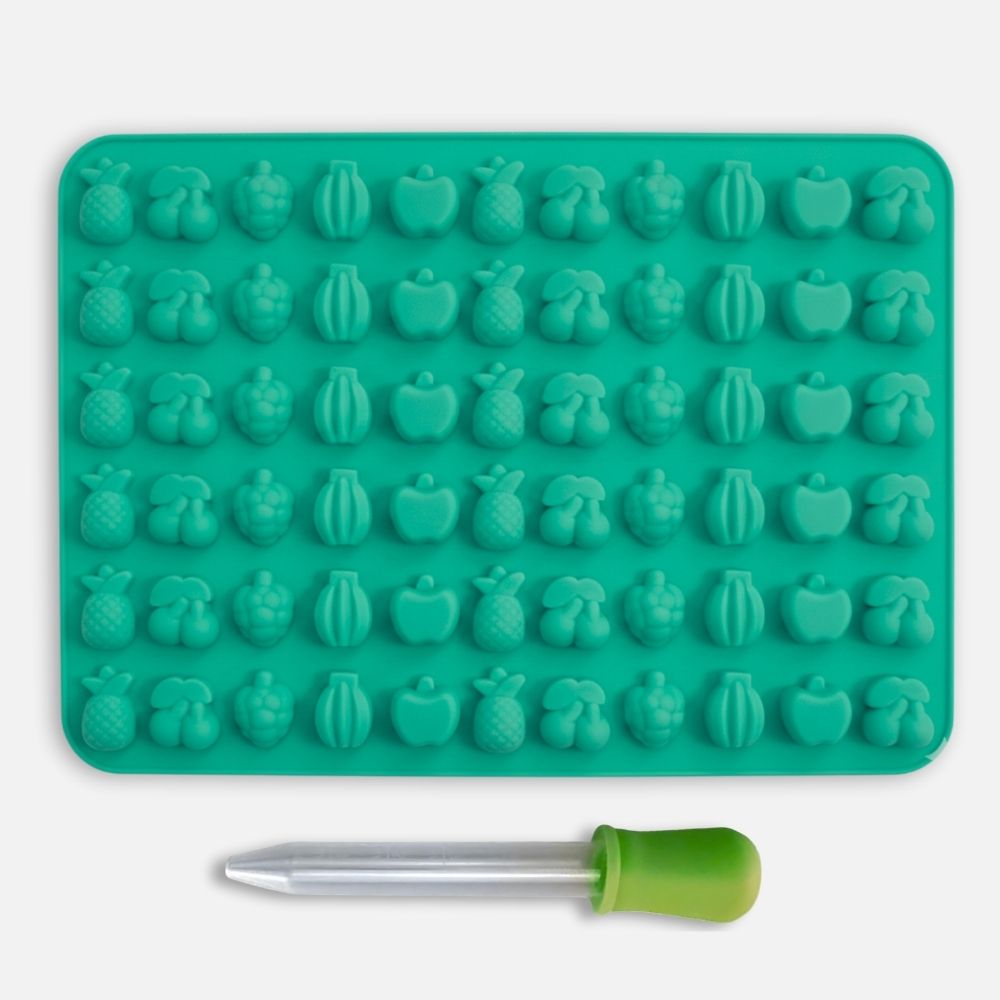 Silicone mold for candies with a dropper 