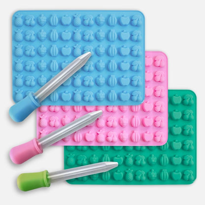 Silicone mold for candies with a dropper 