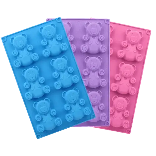 Silicone mold for teddy bear cookies